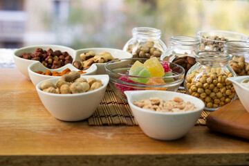 Nuts healthy fat and protein food and snack