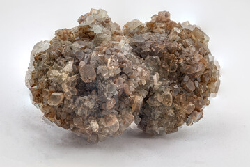 aragonite mineral sample on white background