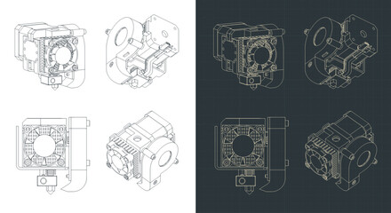 3d printer extruder blueprints
