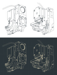 3d printer extruder isometric drawings