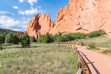 Beautiful rock formations in Garden of the Gods Park in Colorado Springs, Colorado