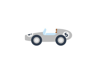 Race car vector isolated emoji icon. Racing car emoticon