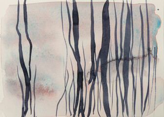 Watercolor painting abstract lines organic neutral tones hand made Timeless Ethereal dreamy layers