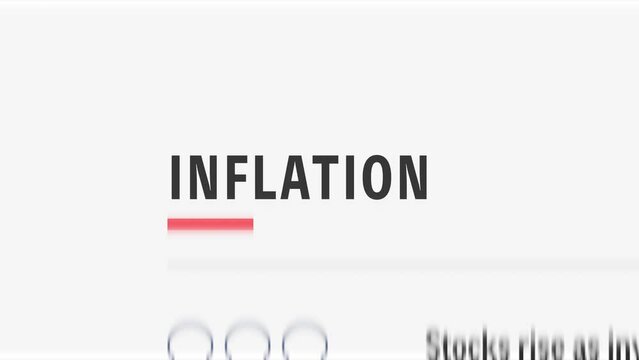 Inflation in the news titles across international media. Inflation's impact on the Economy and Finance. Inflation Rising, Crisis and Recession concept