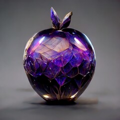Amethyst glass apple, luxury crystal fruit