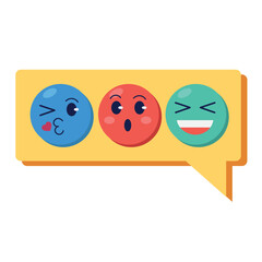 speech bubble with emojis
