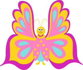 png cartoon butterfly character isolated