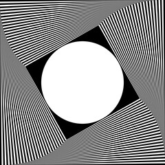 Abstract Op Art Design of Modern Decorative Frame. Vector Illustration.