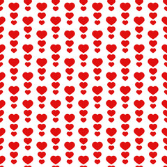 Seamless pattern with red hearts. Valentine love ornament. Casino gambling, poker background. Alice in wonderland ornament. Fantasy wallpaper.