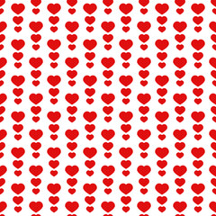 Seamless pattern with red hearts. Valentine love ornament. Casino gambling, poker background. Alice in wonderland ornament. Fantasy wallpaper.