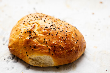 Freshly baked home made bread roll