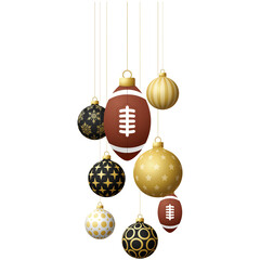 american football sport christmas ball bauble isolated