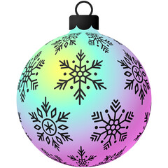 holographic christmas ball isolated graphic