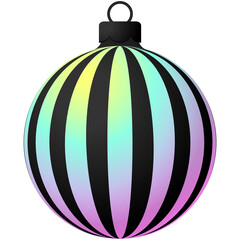 holographic christmas ball isolated graphic