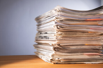 Pile of papers on the table