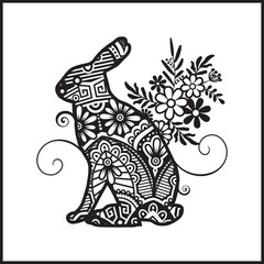 Vector illustration decorative Rabbit on white background