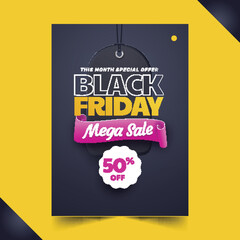 gradient black friday vertical poster template vector design illustration