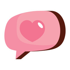 speech bubble with heart sticker