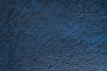 Closeup detail of blue leather texture background.