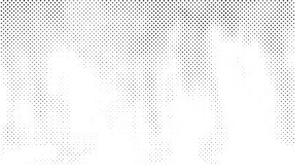 Grunge halftone texture. Comic pixelated spots and drops. Dirty white and black canvas. Dotted wallpaper. Vector