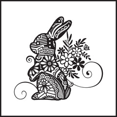 Vector illustration decorative Rabbit on white background