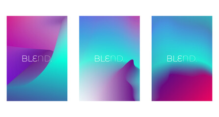 Set of colorful cover design template. Trendy Fluid Gradient. Vector design layout for banners presentations, flyers, posters and invitations. Eps 10