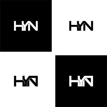 hyn lettering initial monogram logo design set