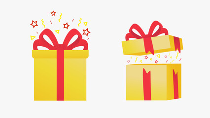 Gift boxes, vector illustration. Flat design