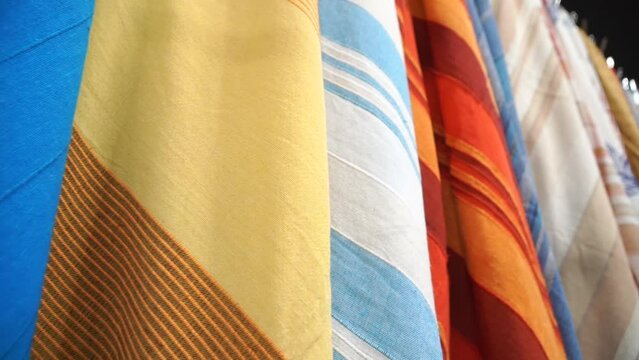 Indian goods: handkerchiefs, fabrics, dresses, utensils, decorations