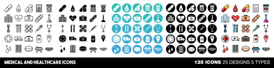 Medical icons vector set collection graphic design
