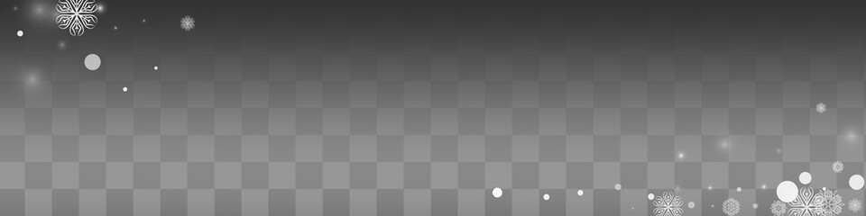 Silver Snowfall Vector Transparent Panoramic