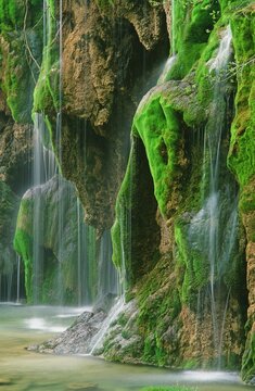 Cascada Nacimiento del Rio Cuervo, Vega del Codorno-Tragacete, Spain
