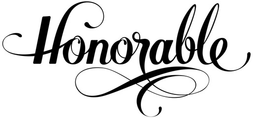 Honorable - custom calligraphy text