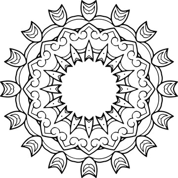 Floral Mandala Monogram Svg Cricut Sketch Mandala Graphics Flower Pattern Vector Floral Rose Nature Art Decor Leaf Plant Vintage Blossom Drawing Ornament Retro Element Zentangle Handdrawn Doodle