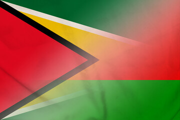 Guyana and Belarus national flag transborder contract BLR GUY