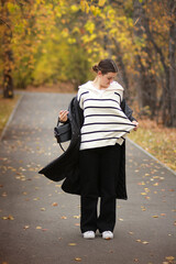 person walking in the park