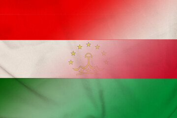 Naklejka na ściany i meble Tajikistan and Oman political flag transborder negotiation OMN TJK