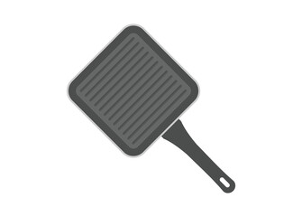 Square frying pan. Simple flat illustration