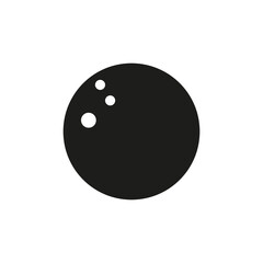 black bowling ball icon. Ball graphic design. Vector illustration. stock image.