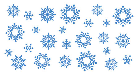 Snowflakes. Winter background template. Christmas seamless pattern. New Year's design of festive packaging, wrapping paper and textiles. Isolated. Vector
- 537401597