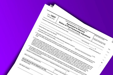 Obraz premium Form 15057 documentation published IRS USA 43648. American tax document on colored