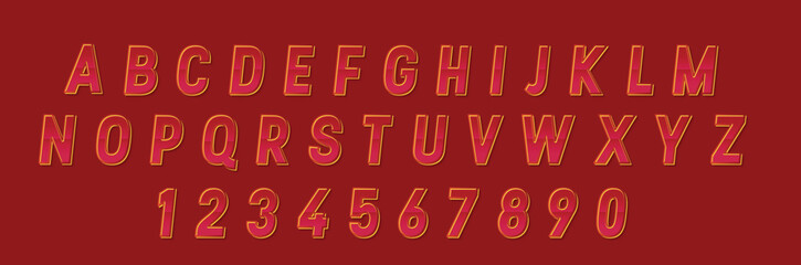 Red Font, Alphabet Letters