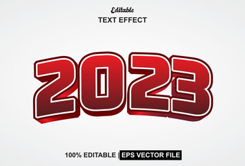 2023 text effect with 3d style and editable.