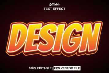 design text effect with 3d style and can be edited.