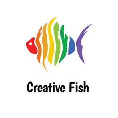 Creative Colorful Fish Vector Logo Template.