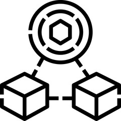 Digital blockchain icon symbol element