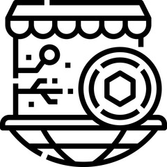 Market blockchain icon symbol element