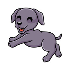 Cute weimaraner dog cartoon jumping