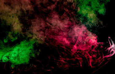 Fototapeta na wymiar Wild Red and Green Smoke