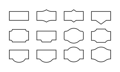 Vintage frames set isolated on white background. Decorative frame in black style concept